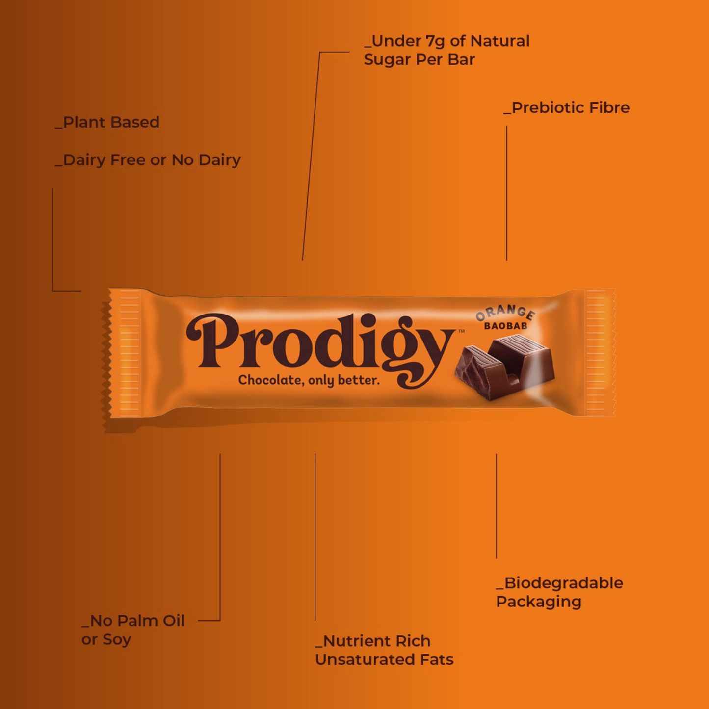 Prodigy - Orange and Baobab Chocolate Bar